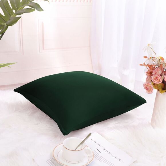 Square Throw Pillow Case Cushion Cover Home Sofa 18" x 18" Dark Green - Picture 3 of 6